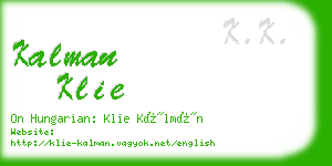 kalman klie business card